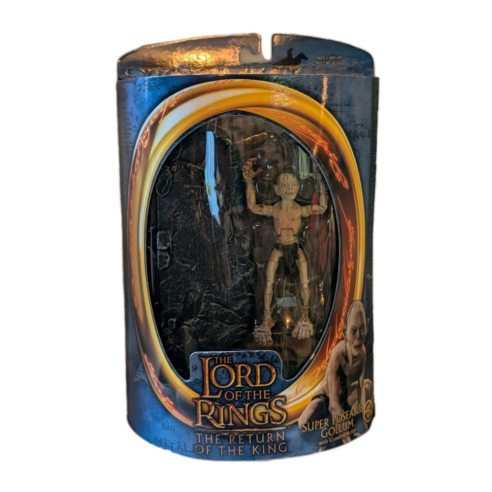 LOTR Return of the King Super Poseable Gollum Figure 2003 Toy Biz New in‎ Box